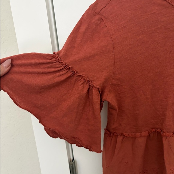 Altar'd State Terracotta Ruffle Tee - Picture 2 of 4